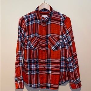 Merona Red Plaid Button Up Shirt